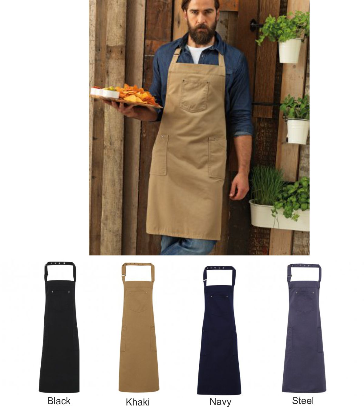 PR132 Premier Cotton Chino Apron  PR132 Premier Cotton Chino Apron